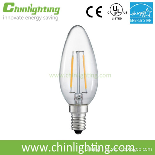 UL CE listed led filament bulb C35 4W high lumen led candle lamp